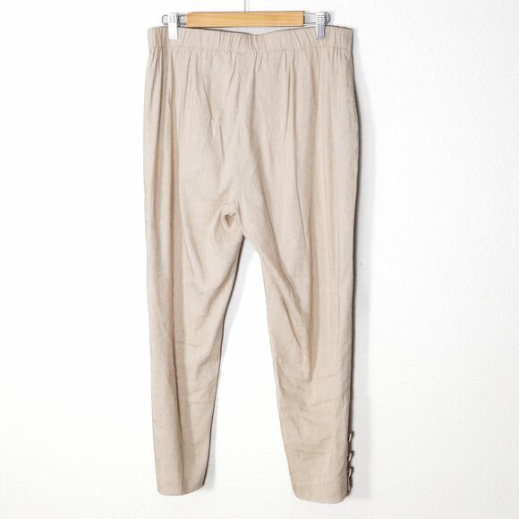 J.Jill Women’s Pants Size M Coastal Linen Minimalist Neutral Coastal Chic Resort - Picture 2 of 12